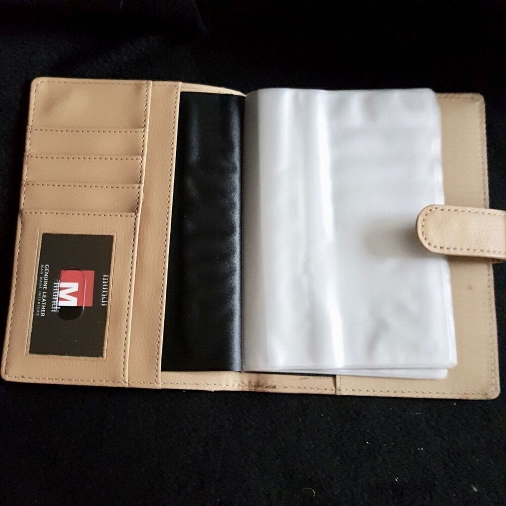 Mundi Tan Womens Genuine Leather Wallet Credit Card Slots New